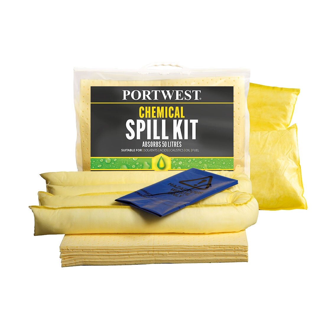 50 litru ķīmiskā absorbenta komplekts Portwest SM91 1 50 litru ķīmiskā absorbenta komplekts Portwest SM91 1
