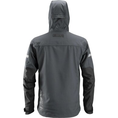 AllroundWork jaka ar kapuci Softshell SNICKERS WORKWEAR, tumši pelēka 3