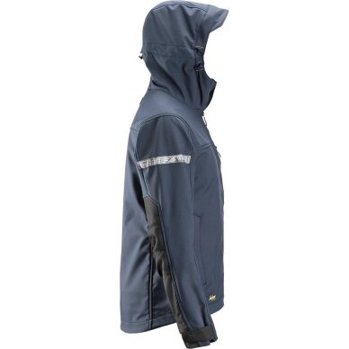 AllroundWork jaka ar kapuci Softshell SNICKERS WORKWEAR, tumši zila 1 AllroundWork jaka ar kapuci Softshell SNICKERS WORKWEAR, tumši zila 1