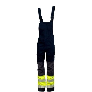 Antistatiski kombinezoni AS-MULTISAFE-BP-C1-0504 tumši zili/dzelteni, augstas redzamības