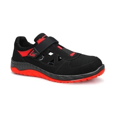 Apavi ELTEN Lonny Red Easy ESD S1P, melni/sarkani