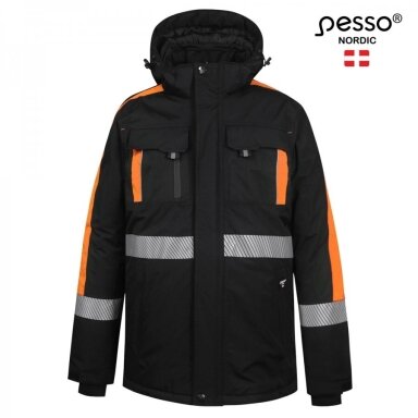 Apsildāma jaka Pesso NOVA, melna/oranža