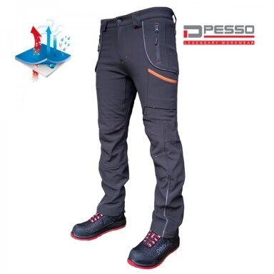 Apsildāmās softshell bikses Pesso Nebraska, pelēkas