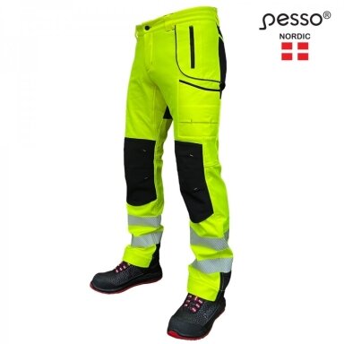 Apsildāmas softshell Pesso Nebraska darba bikses, dzeltenas