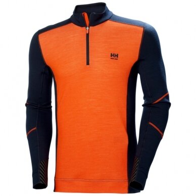Apakškrekls HELLY HANSEN Lifa Merino Half Zip, oranžs Apakškrekls HELLY HANSEN Lifa Merino Half Zip, oranžs