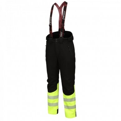 Apsildāmās Pesso softshell bikses BARNABI, melnas ar dzeltenu apdari 3