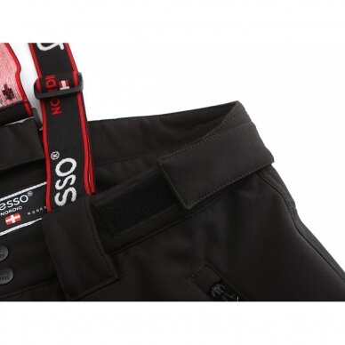 Apsildāmās Pesso softshell bikses BARNABI, melnas ar dzeltenu apdari 5
