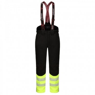 Apsildāmās Pesso softshell bikses BARNABI, melnas ar dzeltenu apdari Apsildāmās Pesso softshell bikses BARNABI, melnas ar dzeltenu apdari