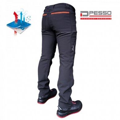 Pašiltintos softshell kelnės Pesso Nebraska, pilkos 1 Pašiltintos softshell kelnės Pesso Nebraska, pilkos 1