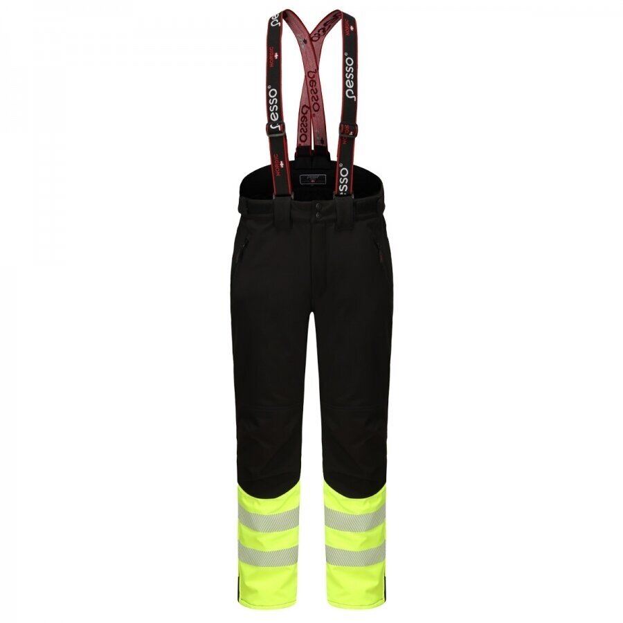 Apsildāmās Pesso softshell bikses BARNABI, melnas ar dzeltenu apdari Apsildāmās Pesso softshell bikses BARNABI, melnas ar dzeltenu apdari