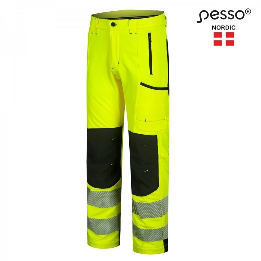 Pašiltintos softshell Pesso Nebraska darbo kelnės, geltonos 4 Pašiltintos softshell Pesso Nebraska darbo kelnės, geltonos 4