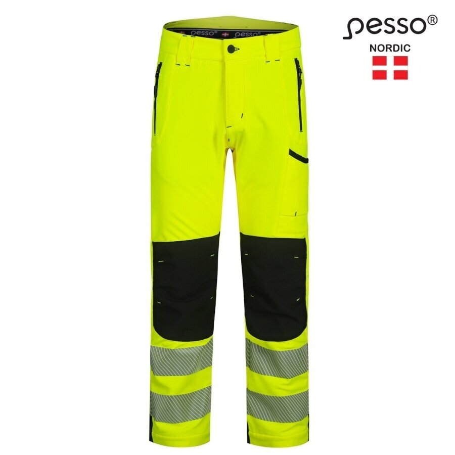 Pašiltintos softshell Pesso Nebraska darbo kelnės, geltonos 3 Pašiltintos softshell Pesso Nebraska darbo kelnės, geltonos 3