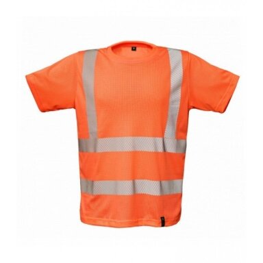 Augstas redzamības MESH t-krekls (100% pārstrādāts audums) Oranžs