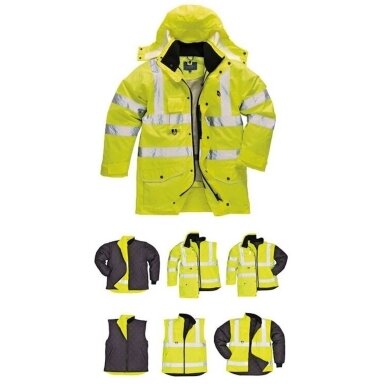 Itin ryškaus matomumo PORTWEST S427  striukė 7 viename