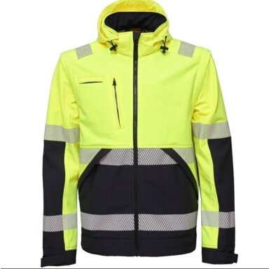 Gerai matomas Softshell BoSafety JK-VALENCIA-C2-0405 švarkas, geltonas / mėlynas Gerai matomas Softshell BoSafety JK-VALENCIA-C2-0405 švarkas, geltonas / mėlynas
