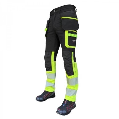 Kelnės Pesso JUPITER KD175_HVG Ripstop stretch, juoda/geltona Kelnės Pesso JUPITER KD175_HVG Ripstop stretch, juoda/geltona