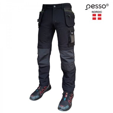 Kelnės Pesso Taurus Flex Pro 165B stretch, juodos Kelnės Pesso Taurus Flex Pro 165B stretch, juodos