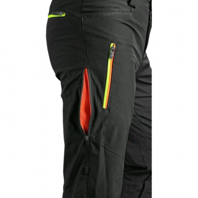 Kelnės AKRON Softshell, juodos, su geltonais akcentais 2 Kelnės AKRON Softshell, juodos, su geltonais akcentais 2
