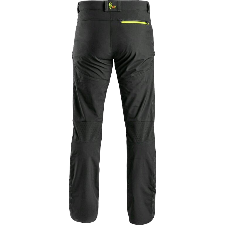 Kelnės AKRON Softshell, juodos, su geltonais akcentais 1 Kelnės AKRON Softshell, juodos, su geltonais akcentais 1
