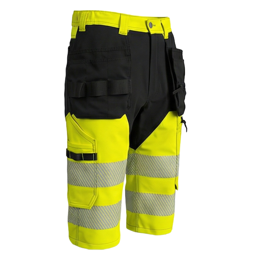 BoSafety MASHUP PLUS augstas redzamības 1. klases pusgarās bikses ar elastīgām detaļām 1 BoSafety MASHUP PLUS augstas redzamības 1. klases pusgarās bikses ar elastīgām detaļām 1