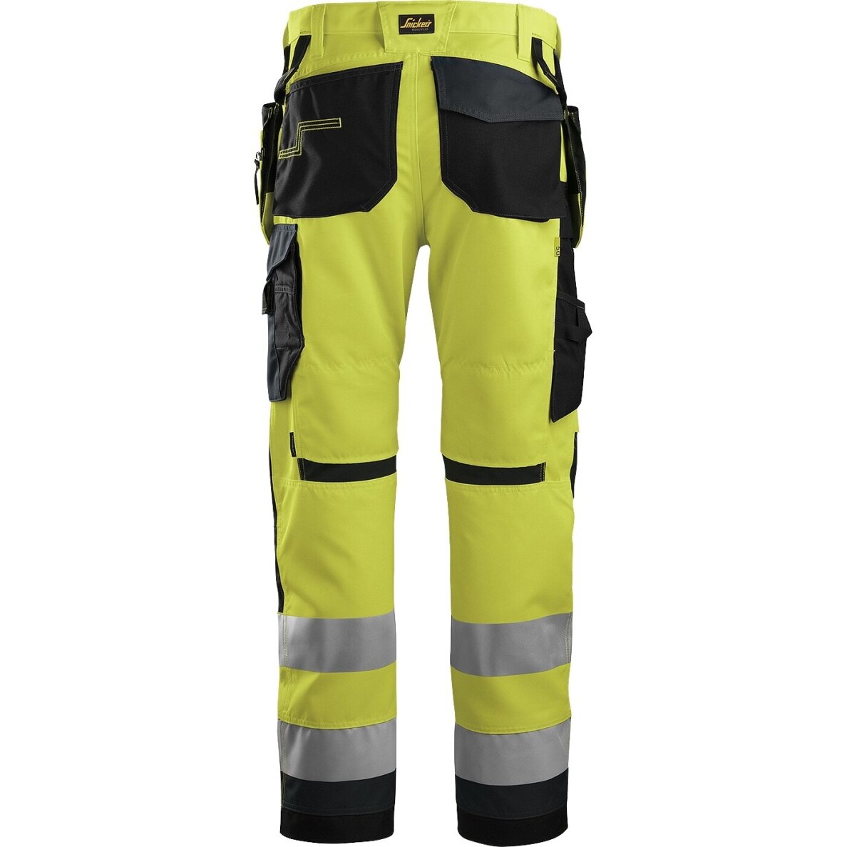 Darba bikses ar piekarināmām kabatām AllroundWork Hi-Vis SNICKERS WORKWEAR, 2. klase, dzeltena 1