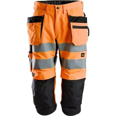 Darba bikses ar piekarināmām kabatām LiteWork Hi-Vis SNICKERS WORKWEAR, 2. klase