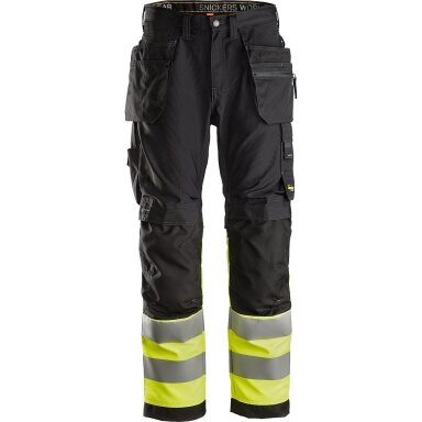 Darba bikses ar piekarināmām kabatām SNICKERS WORKWEAR AllroundWork Hi-Vis