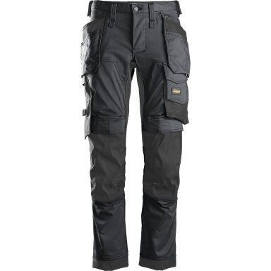 Darba bikses no elastīga auduma ar piekarināmām kabatām SNICKERS WORKWEAR AllroundWork, pelēkas