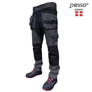 Darbo kelnės Pesso KD126P TITAN Flexpro, pilkos Darbo kelnės Pesso KD126P TITAN Flexpro, pilkos