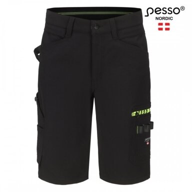 Darbo šortai Pesso Mercury Stretch KS145B iš tvirto nailoninio audinio su elastanu, juodi Darbo šortai Pesso Mercury Stretch KS145B iš tvirto nailoninio audinio su elastanu, juodi