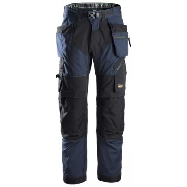 SNICKERS WORKWEAR FlexiWork 6902 darba bikses ar karājamām kabatām, tumši zilas