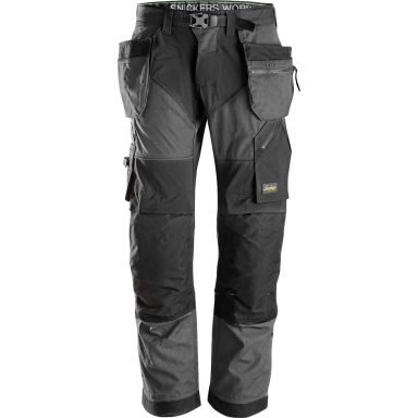 SNICKERS WORKWEAR FlexiWork 6902 darba bikses ar karājamām kabatām, tumši pelēkas