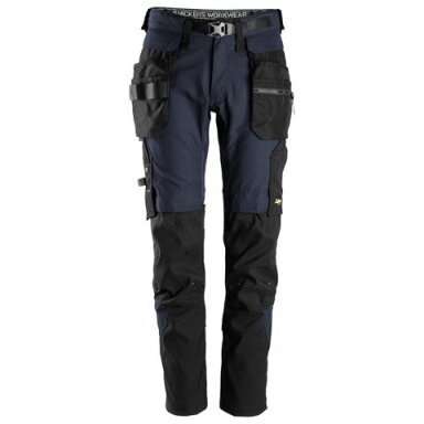 SNICKERS WORKWEAR FlexiWork 6972 darba bikses 3.0, ar noņemamām piekarināmām kabatām, tumši zilas