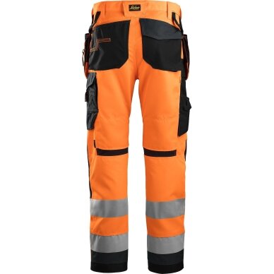 Darba bikses ar piekarināmām kabatām AllroundWork Hi-Vis SNICKERS WORKWEAR, 2. klase 1