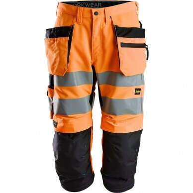 Darba bikses ar piekarināmām kabatām LiteWork Hi-Vis SNICKERS WORKWEAR, 2. klase Darba bikses ar piekarināmām kabatām LiteWork Hi-Vis SNICKERS WORKWEAR, 2. klase