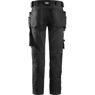 Darba bikses no elastīga auduma ar iekarināmām kabatām SNICKERS WORKWEAR AllroundWork Black 1