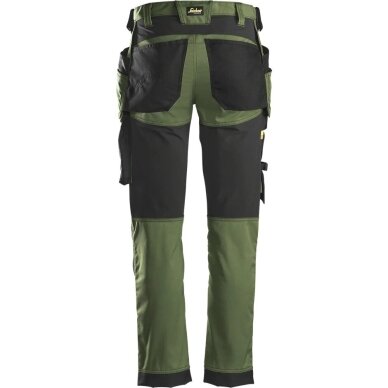 Darba bikses no elastīga auduma ar iekarināmām kabatām SNICKERS WORKWEAR AllroundWork, haki 3