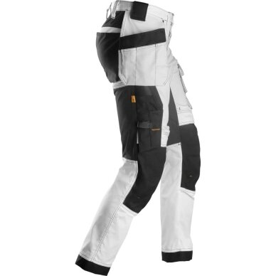 Darba bikses no elastīga auduma, ar iekarināmām kabatām SNICKERS WORKWEAR AllroundWork White 1 Darba bikses no elastīga auduma, ar iekarināmām kabatām SNICKERS WORKWEAR AllroundWork White 1