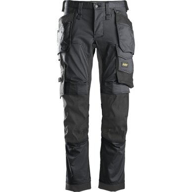 Darba bikses no elastīga auduma ar piekarināmām kabatām SNICKERS WORKWEAR AllroundWork, pelēkas Darba bikses no elastīga auduma ar piekarināmām kabatām SNICKERS WORKWEAR AllroundWork, pelēkas