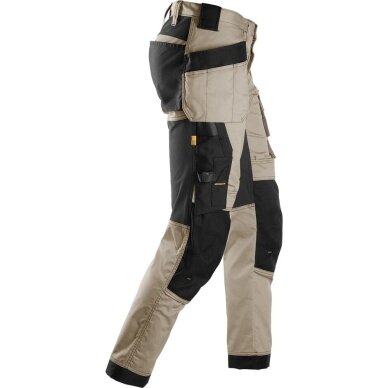 Darba bikses no elastīga auduma ar piekarināmām kabatām SNICKERS WORKWEAR AllroundWork, smiltis 3