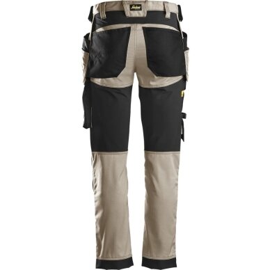 Darba bikses no elastīga auduma ar piekarināmām kabatām SNICKERS WORKWEAR AllroundWork, smiltis 1
