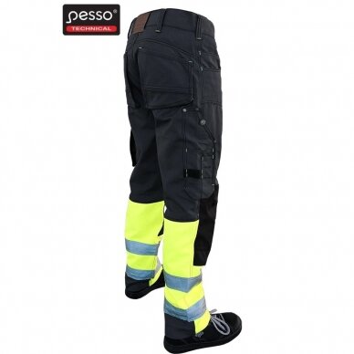 Darba bikses Pesso KDCPG no Canvas auduma pelēka ar dzeltenu 1