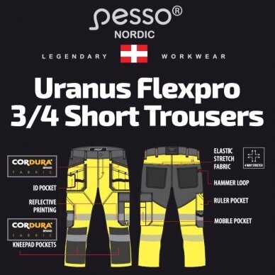 Darbo bridžai Pesso URANUS Flexpro 135, geltoni 2 Darbo bridžai Pesso URANUS Flexpro 135, geltoni 2