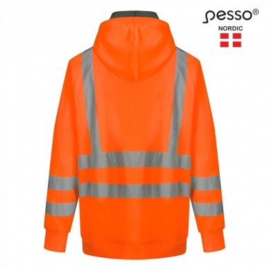 Darbo džemperis PESSO FL03 su kapišonu ir atšvaitinėmis juostomis, oranžinis 2 Darbo džemperis PESSO FL03 su kapišonu ir atšvaitinėmis juostomis, oranžinis 2