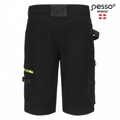 Darbo šortai Pesso Mercury Stretch KS145B iš tvirto nailoninio audinio su elastanu, juodi 2 Darbo šortai Pesso Mercury Stretch KS145B iš tvirto nailoninio audinio su elastanu, juodi 2
