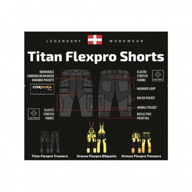 Darba šorti Pesso TITAN Flexpro, pelēki 3 Darba šorti Pesso TITAN Flexpro, pelēki 3