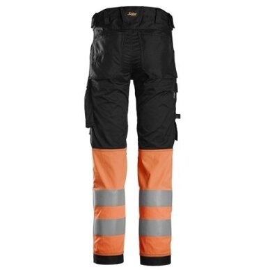 SNICKERS WORKWEAR 6334 darba bikses ar Hi-Vis aizsardzību uz kājām, 1. klase, melnas/oranžas 1 SNICKERS WORKWEAR 6334 darba bikses ar Hi-Vis aizsardzību uz kājām, 1. klase, melnas/oranžas 1