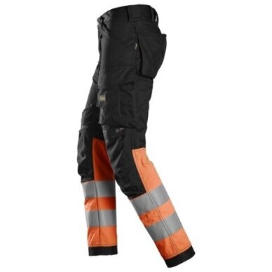 SNICKERS WORKWEAR 6334 darba bikses ar Hi-Vis aizsardzību uz kājām, 1. klase, melnas/oranžas 2 SNICKERS WORKWEAR 6334 darba bikses ar Hi-Vis aizsardzību uz kājām, 1. klase, melnas/oranžas 2