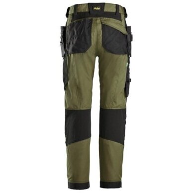 SNICKERS WORKWEAR FlexiWork 6902 darba bikses ar piekarināmām kabatām, haki krāsā 1