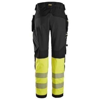 SNICKERS WORKWEAR Hi-Vis 6934 darba bikses no elastīga auduma, ar karājamām kabatām, 1. klase 1 SNICKERS WORKWEAR Hi-Vis 6934 darba bikses no elastīga auduma, ar karājamām kabatām, 1. klase 1